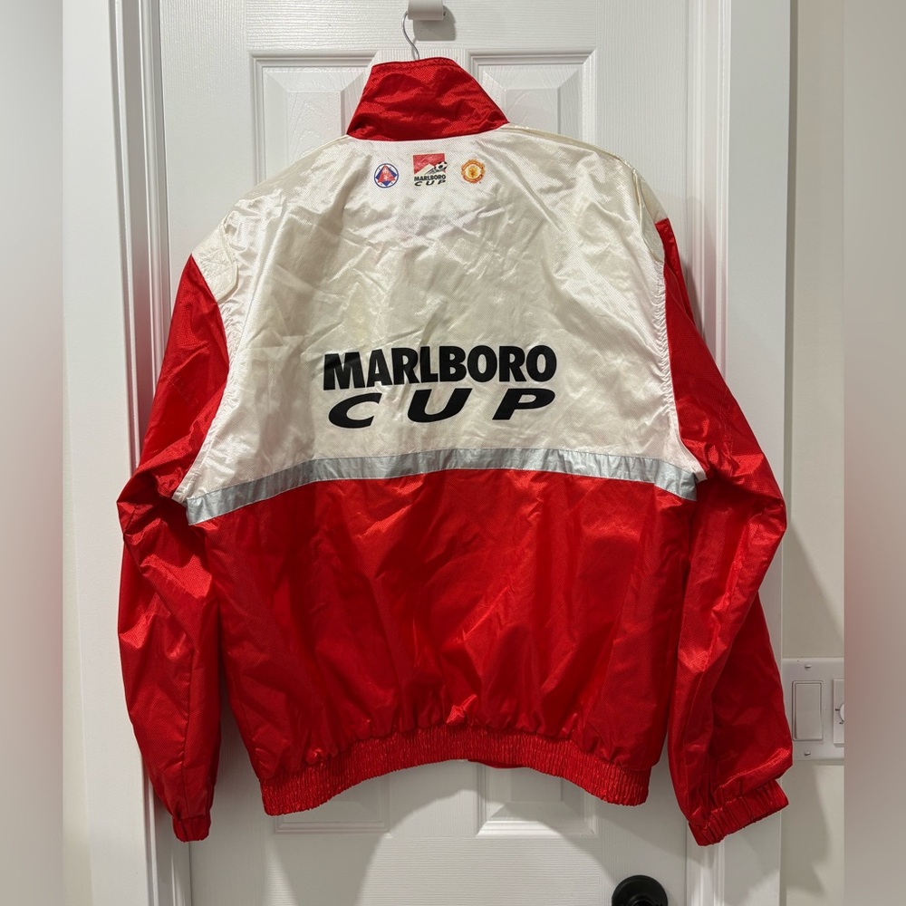 Vintage Marlboro Cup Red and White Jacket Windbreaker Manchester United XL